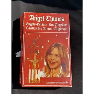 Vtg Swedish Crown brass Christmas angel horse party candle carousel circus -T40